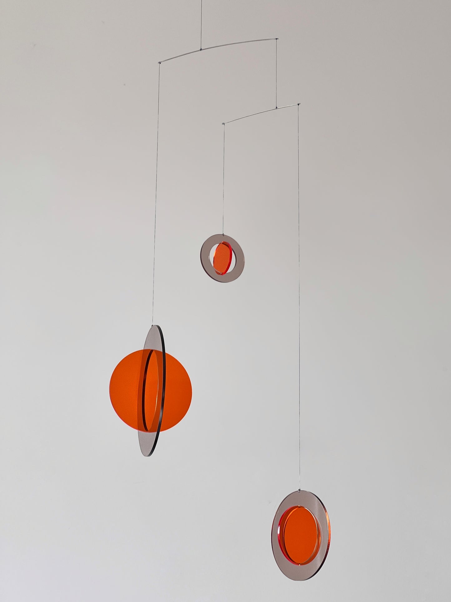 Modern Hanging Mobile Art - Kinetic Mobile Sculpture - Plexiglass Mid Century Modern Decor - Transparent Colorful Scandi Mobile
SOL is a handcrafted modern hanging mobile made from high-quality tinted transparent plexiglass acrylic. This colorful kinetic sculpture is designed to bring movement, light, and colour into any space. Inspired by mid century modern decor, abstract art, and geometric balance, this mobile is perfect for contemporary interiors.
This listing includes three distinct colorways:
• Sun