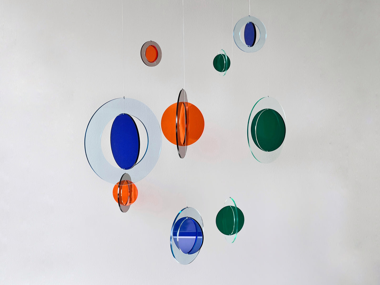 Modern Hanging Mobile Art - Kinetic Mobile Sculpture - Plexiglass Mid Century Modern Decor - Transparent Colorful Scandi Mobile
SOL is a handcrafted modern hanging mobile made from high-quality tinted transparent plexiglass acrylic. This colorful kinetic sculpture is designed to bring movement, light, and colour into any space. Inspired by mid century modern decor, abstract art, and geometric balance, this mobile is perfect for contemporary interiors.
This listing includes three distinct colorways:
• Sun