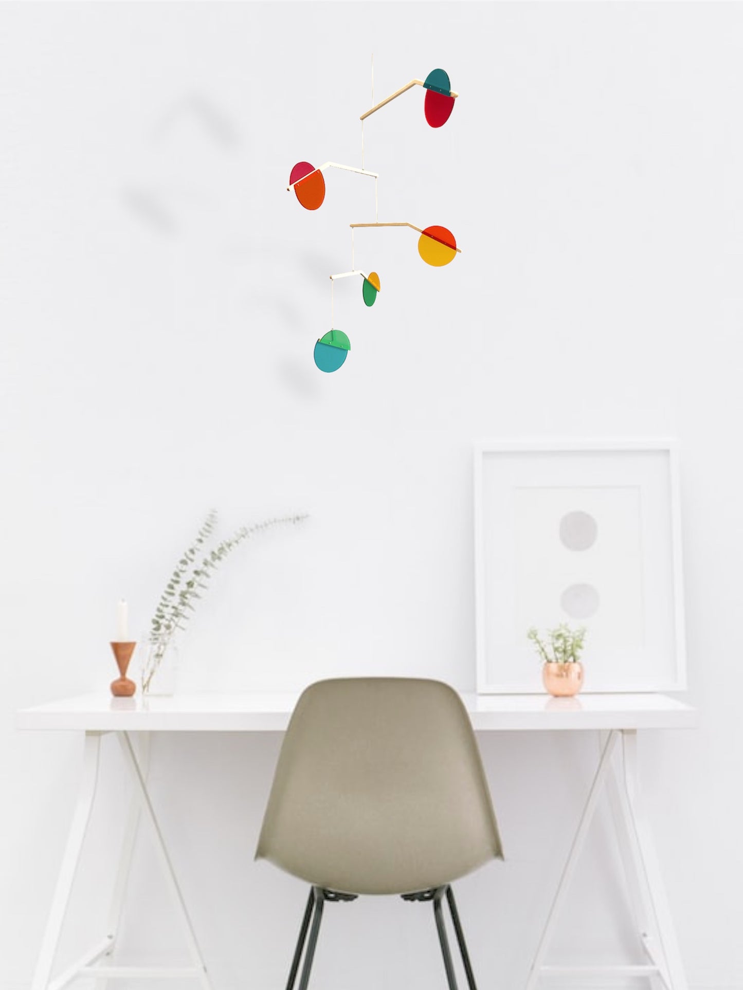 Matt Retro Rainbow Kinetic Mobile Sculpture Mid Century Modern Art, Adult & Baby Mobile. Matt Acrylic Abstract Art Hanging Mobile - Prism The Illuminist
A Wooden and colourful matt acrylic mobile. Influenced by Calder mobiles and the mid-century modern movement. A beautiful piece of cantilever hanging art.