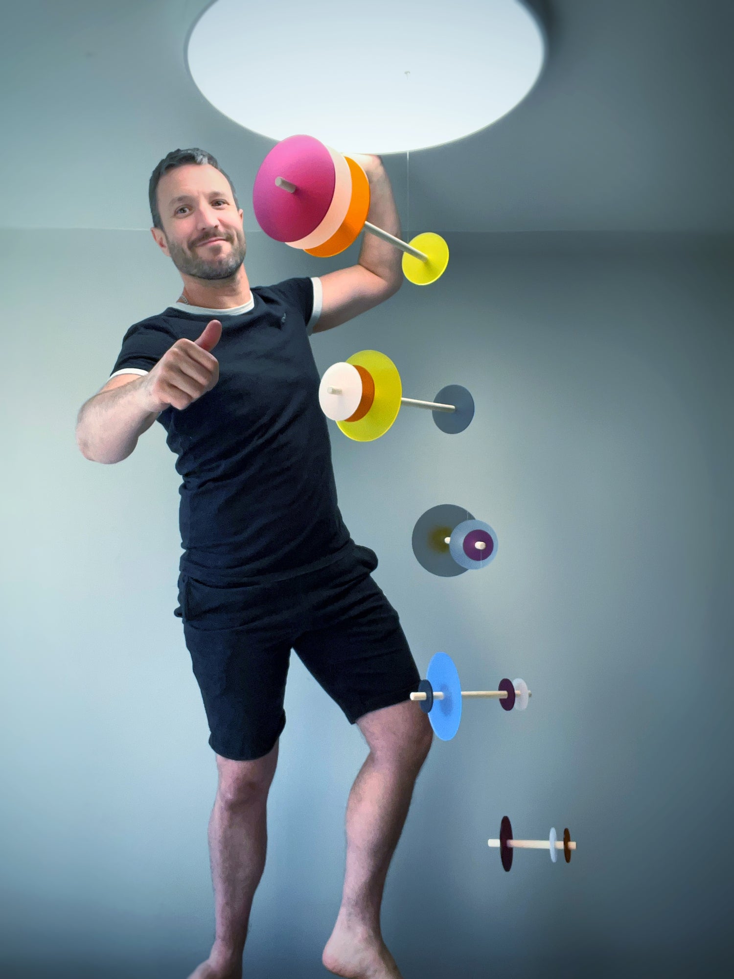 Hanging kinetic mobile art