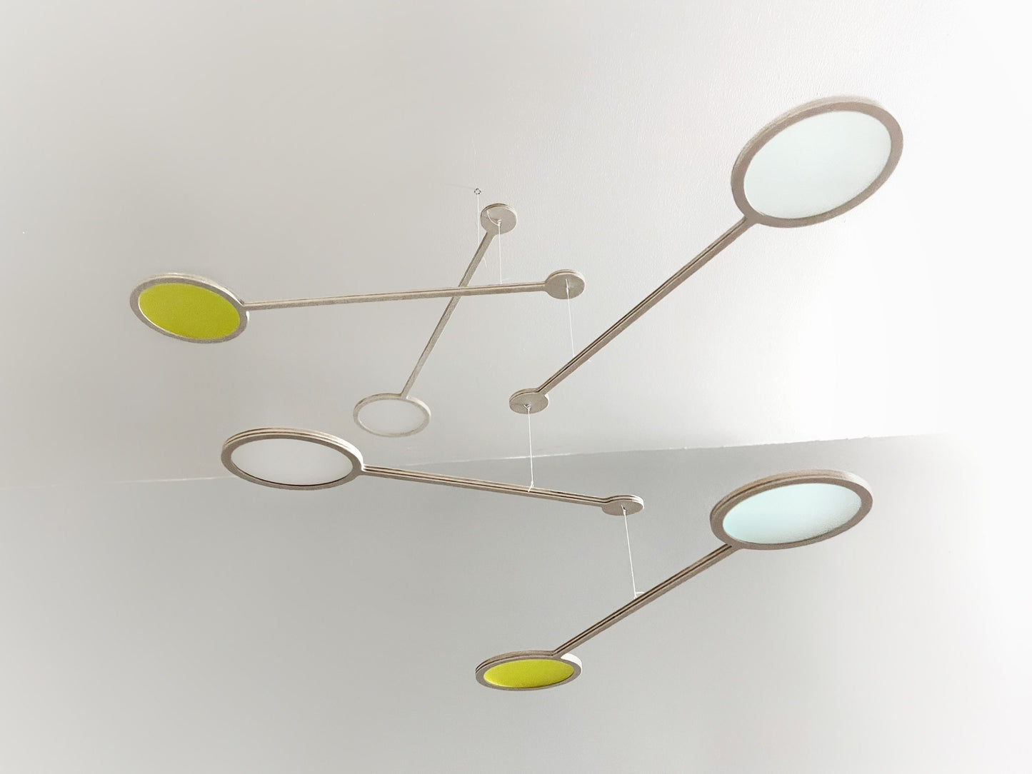 Orbit Mobile - The Illuminist - Mobiles Kinetic Mobile Kinetic Art Kinetic Sculpture Crib Mobile Baby Mobile Nursery Mobile Mobile Art Mid Century Art Mid Century modern Calder mobile mobiles for adults furniture and decor Hanging Art Mobile Art spinning mobile Modern Art Contemporary Art Hanging mobile Calder-inspired
