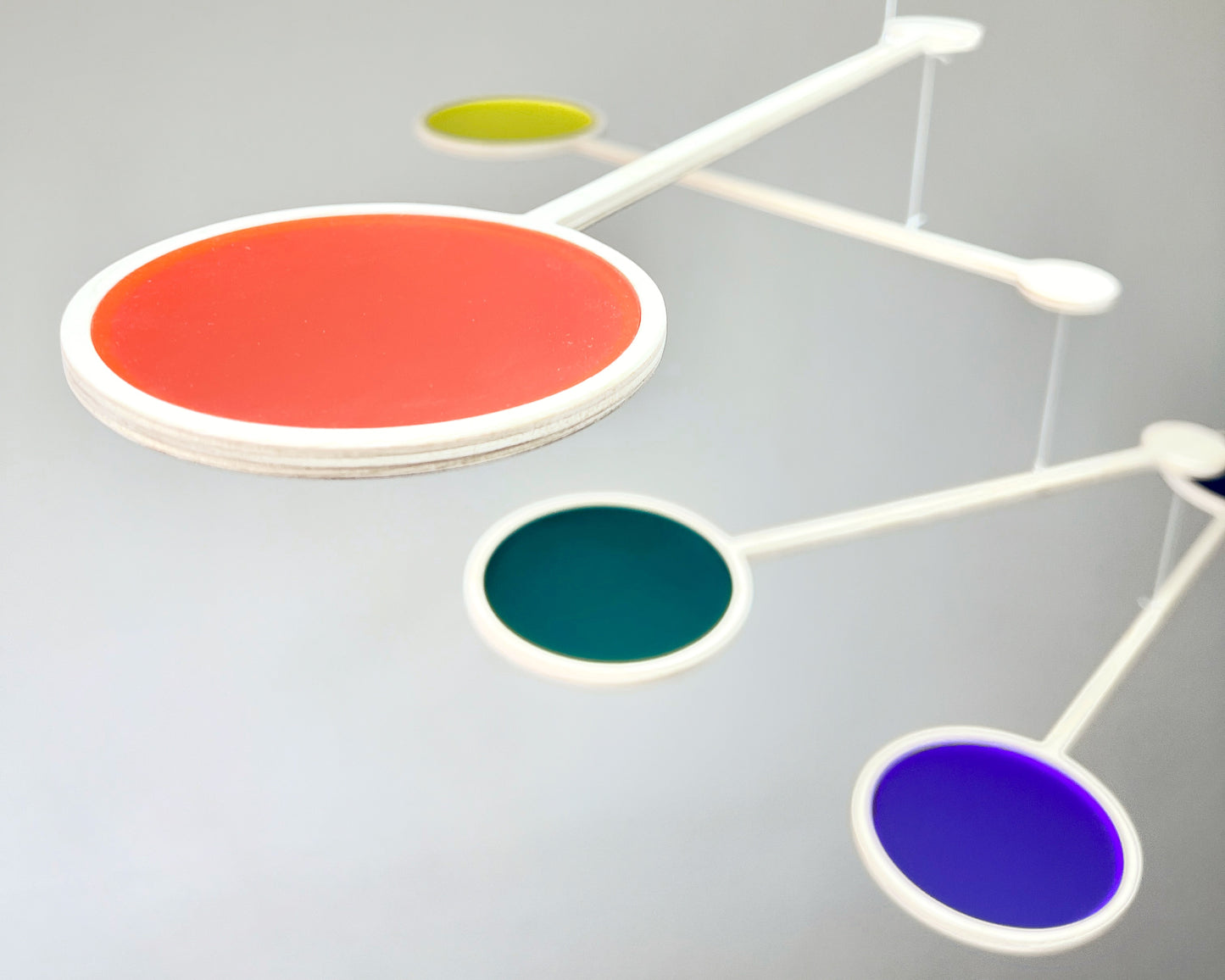 Orbit Mobile - The Illuminist - Mobiles Kinetic Mobile Kinetic Art Kinetic Sculpture Crib Mobile Baby Mobile Nursery Mobile Mobile Art Mid Century Art Mid Century modern Calder mobile mobiles for adults furniture and decor Hanging Art Mobile Art spinning mobile Modern Art Contemporary Art Hanging mobile Calder-inspired