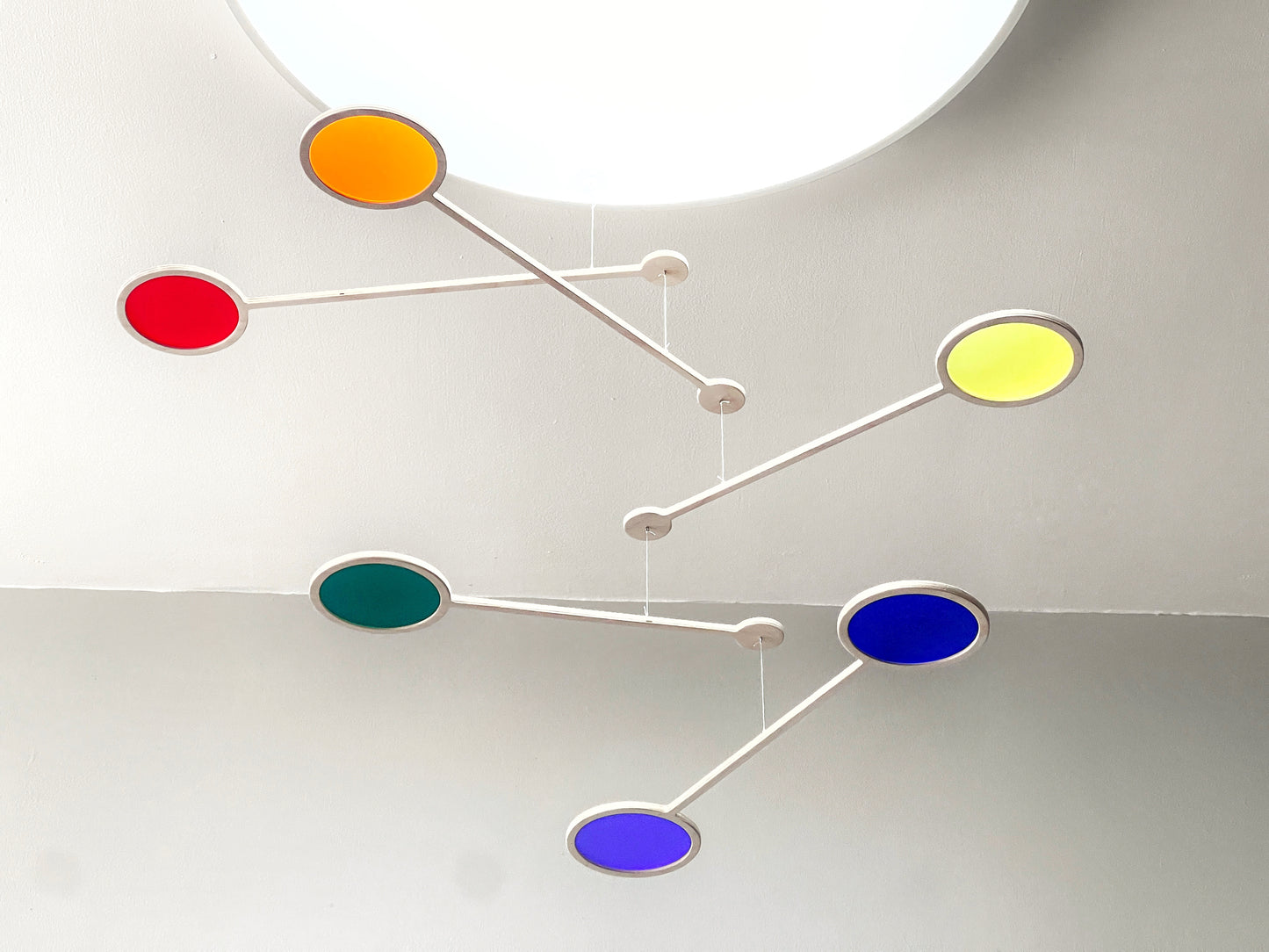 Orbit Mobile - The Illuminist - Mobiles Kinetic Mobile Kinetic Art Kinetic Sculpture Crib Mobile Baby Mobile Nursery Mobile Mobile Art Mid Century Art Mid Century modern Calder mobile mobiles for adults furniture and decor Hanging Art Mobile Art spinning mobile Modern Art Contemporary Art Hanging mobile Calder-inspired