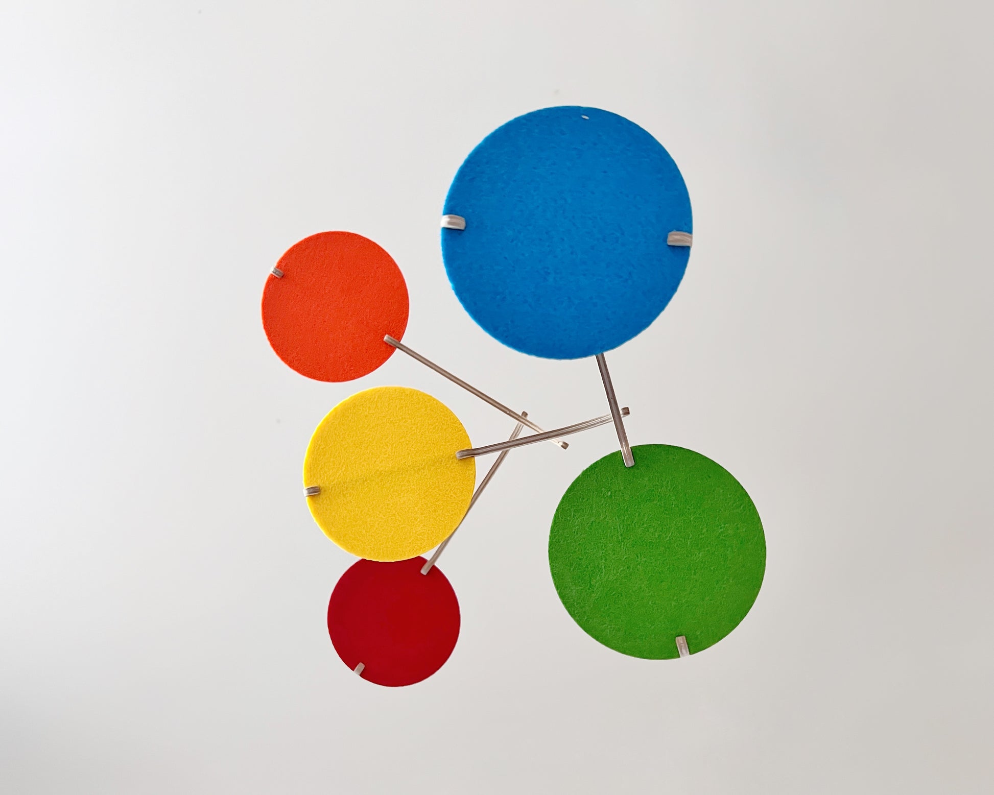 Rainbow Felt Scandi Baby Mobile, Nursery Mobile, Small Mid-century Wooden Crib Mobile, Handmade Baby Gift, Hanging Sensory Mobile