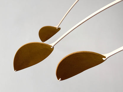 Large Kinetic Mobile Sculpture. Adult & Baby Mobile, Gold mobile, brass mobile XL Calder Hanging Mobile, Giant Mid Century Modern Art, Scandi Nursery Ceiling Feature, nursery mobile, modern art mobile, super size hanging art mobile, large leaf,