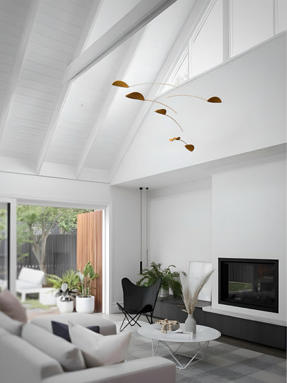 Large Kinetic Mobile Sculpture. Adult & Baby Mobile, Gold mobile, brass mobile XL Calder Hanging Mobile, Giant Mid Century Modern Art, Scandi Nursery Ceiling Feature, nursery mobile, modern art mobile, super size hanging art mobile, large leaf,