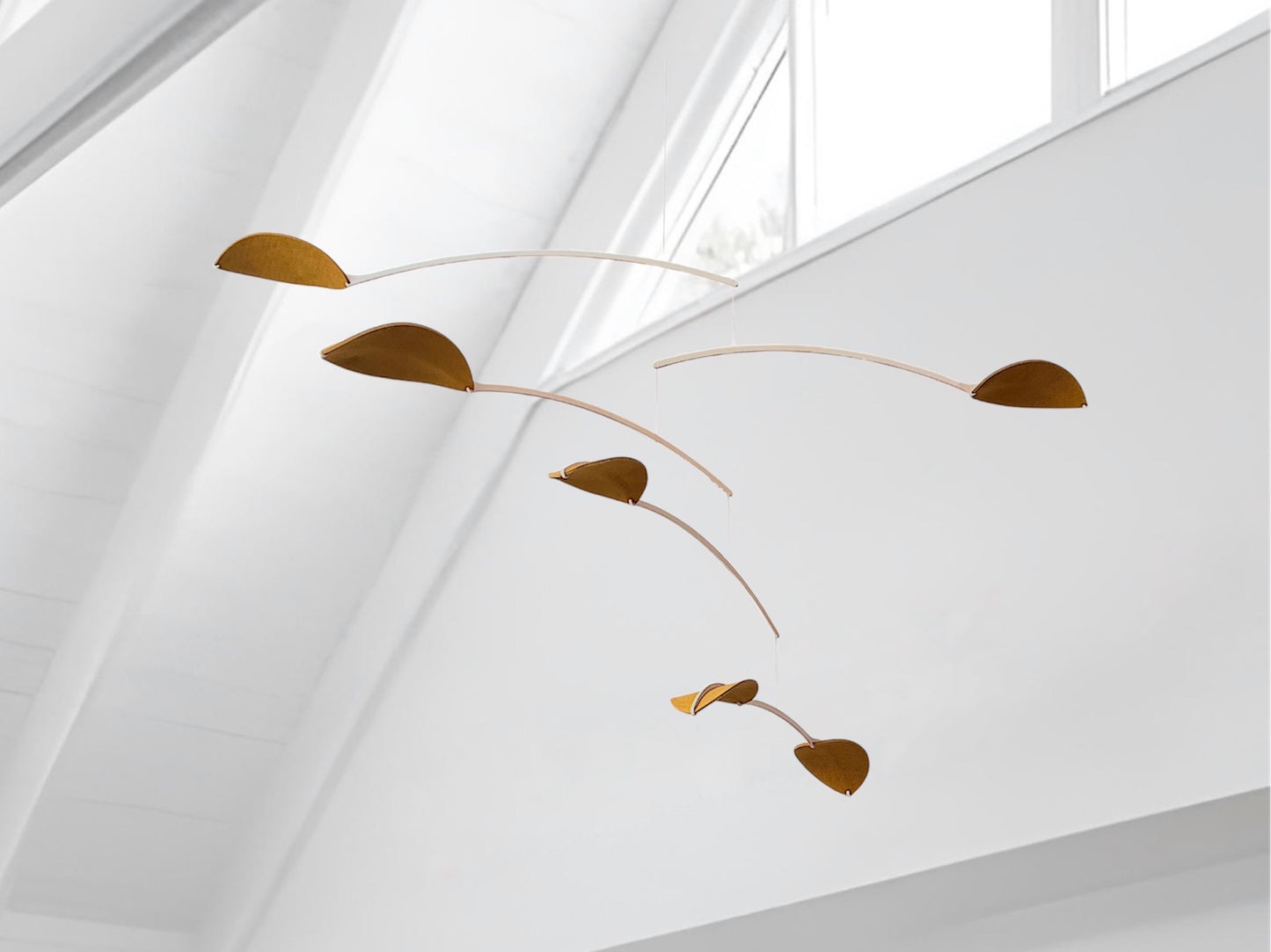 Large Kinetic Mobile Sculpture. Adult & Baby Mobile, Gold mobile, brass mobile XL Calder Hanging Mobile, Giant Mid Century Modern Art, Scandi Nursery Ceiling Feature, nursery mobile, modern art mobile, super size hanging art mobile, large leaf,