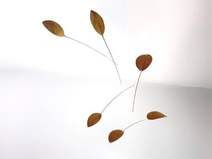 Large Kinetic Mobile Sculpture. Adult & Baby Mobile, Gold mobile, brass mobile XL Calder Hanging Mobile, Giant Mid Century Modern Art, Scandi Nursery Ceiling Feature, nursery mobile, modern art mobile, super size hanging art mobile, large leaf,
