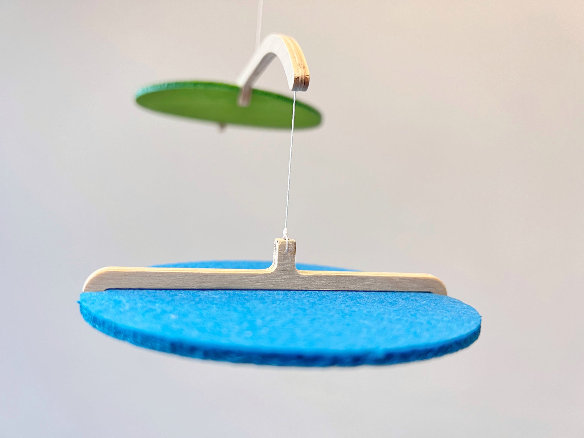 Rainbow Felt Scandi Baby Mobile, Nursery Mobile, Small Mid-century Wooden Crib Mobile, Handmade Baby Gift, Hanging Sensory Mobile