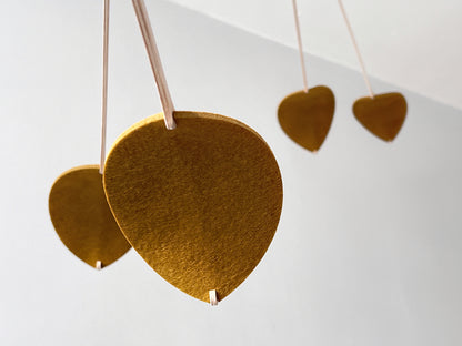 Large Kinetic Mobile Sculpture. Adult & Baby Mobile, Gold mobile, brass mobile XL Calder Hanging Mobile, Giant Mid Century Modern Art, Scandi Nursery Ceiling Feature, nursery mobile, modern art mobile, super size hanging art mobile, large leaf,