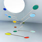 Large Kinetic Custom Mobile Sculpture. Mid Century Modern Calder Bespoke Hanging Art. Adult & Baby Nursery Mobile, Colourful Orbit - Choose your own colours mobile 

Wooden and colourful acrylic mobile. Influenced by Calder mobiles and the mid-century modern movement. A beautiful piece of moving hanging art.

Double form orbit mobile at tiered height, hanging from 2 strings, creating one kinetic form. 

Both Orbit mobiles together hang approximately 80cm from the ceiling at their lowest point. Singular Orbi