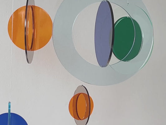 Mid-Century Modern Kinetic Mobile Sculpture. Hanging Mobile for Adults, Contemporary Home or Office Decor. Unique Acrylic Art - Sol Mobile
Add a dynamic touch to your space with this retro kinetic mobile, a stunning mid-century modern hanging acrylic sculpture perfect for contemporary home decor or office decor. Inspired by Calder mobile art, this modern kinetic mobile brings fluid movement and artistic elegance to any room. Ideal for minimalist statement pieces, this mobile enhances living rooms, offices