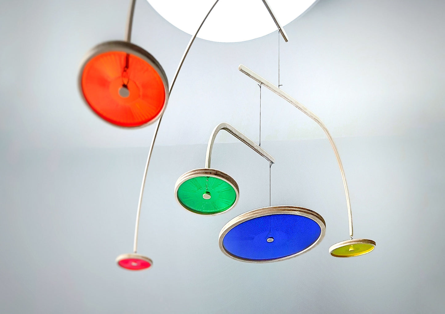 RAINBOW LUMO MOBILE - THE ILLUMINIST - Mobile Kinetic Sculpture Calder Hanging Art, Mid Century Modern Mobiles For Adults. Baby Mobile Nursery décor