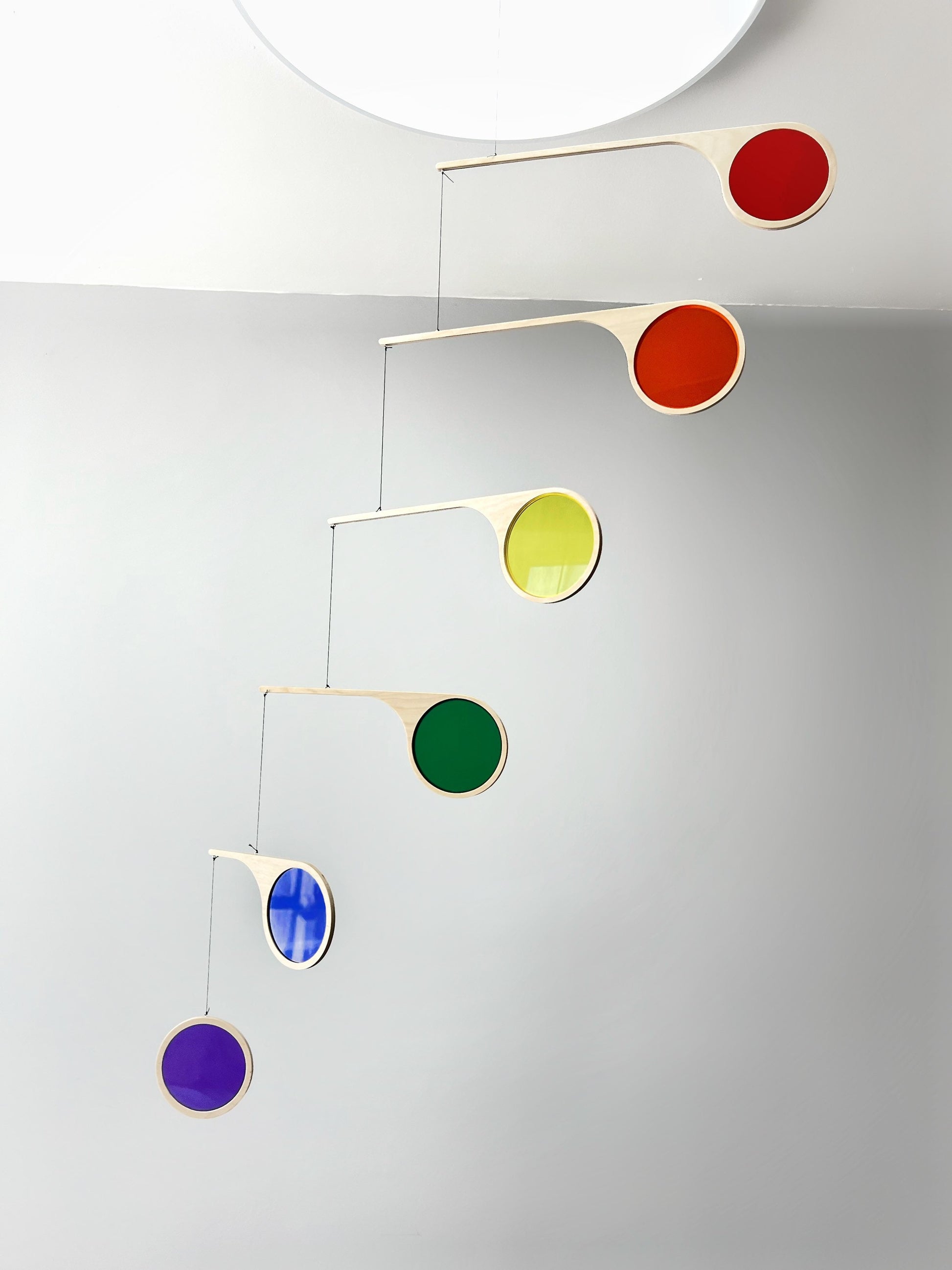 RAINBOW MONO MOBILE -Mobiles Kinetic Mobile Kinetic Art  Kinetic Sculpture Crib Mobile Baby Mobile Nursery Mobile Mobile Art Mid Century Art  Mid Century modern Calder mobile mobiles for adults furniture and decor Hanging Art Mobile Art spinning mobile Modern Art Contemporary Art  Hanging mobile Calder-inspired