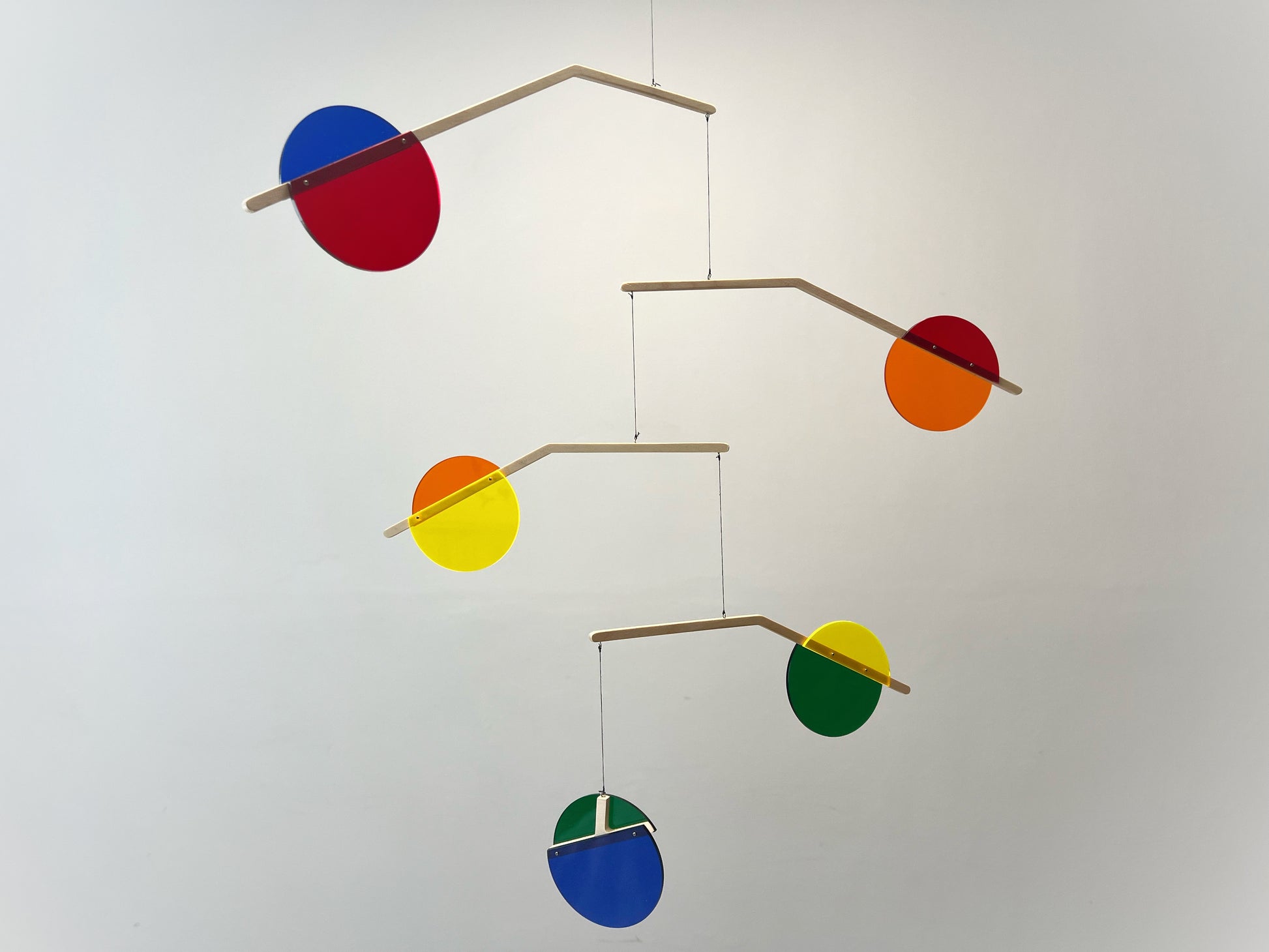 Prism Hanging Kinetic Mobile - Mid Century Calder style acrylic mobile. rainbow mobile for adults and baby mobile, nursery mobile